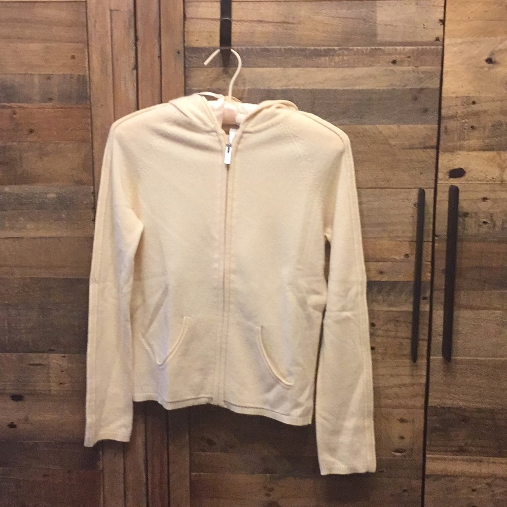 Like New Butter Yellow 100% Cashmere Hoodie - Sz S